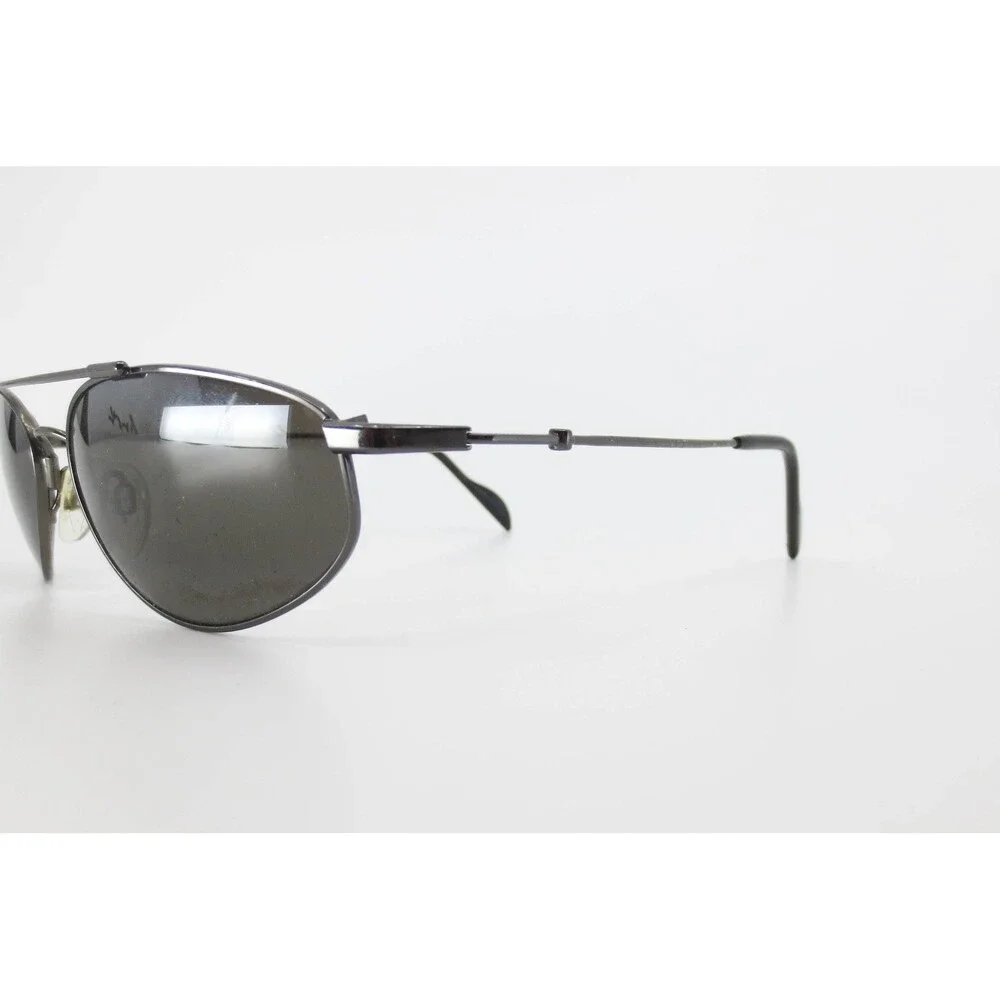 Maui Jim Flexon MJ-128 Gunmetal Metal Aviator Sunglasses Gray Demo Lenses 35157